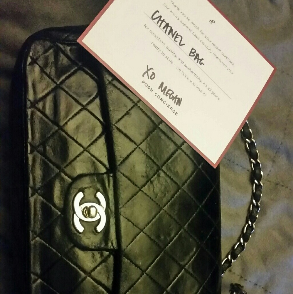CHANEL black double flap